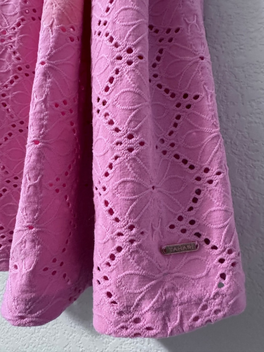 Tahari Girls Pink Eyelet Dress – Size 6 - Picture 6 of 10